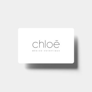 Plain white physical Clinique Chloé gift card